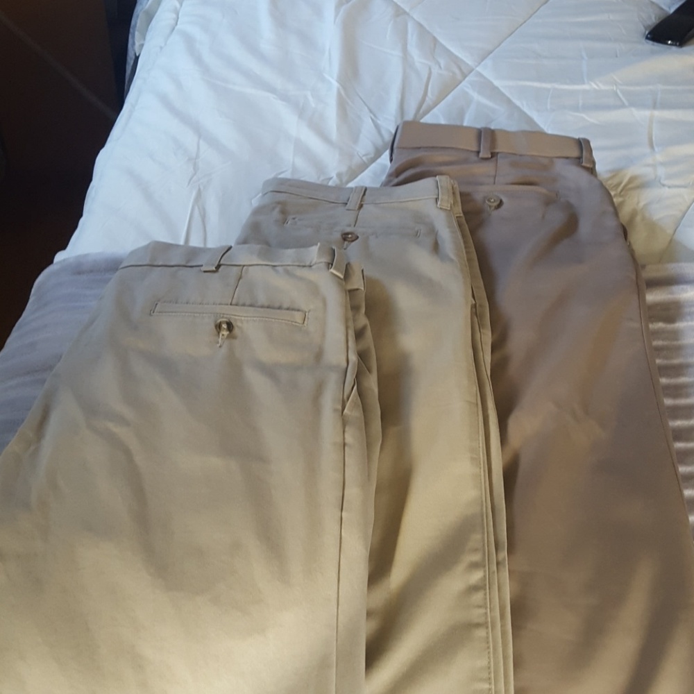 Set of 3 Mens Khaki Dress Pants 32 X 32